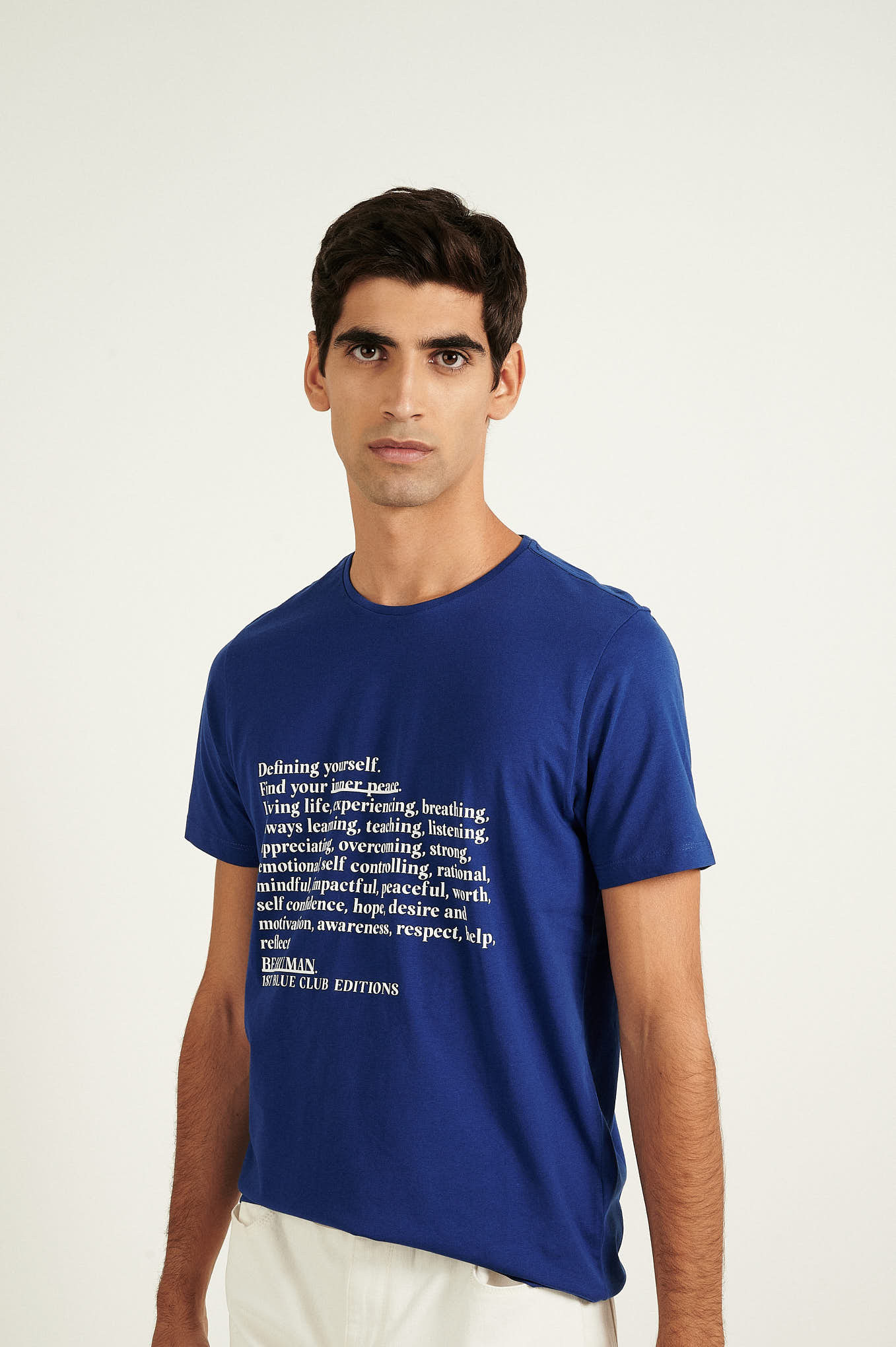 T-Shirt Azul Casual Homem
