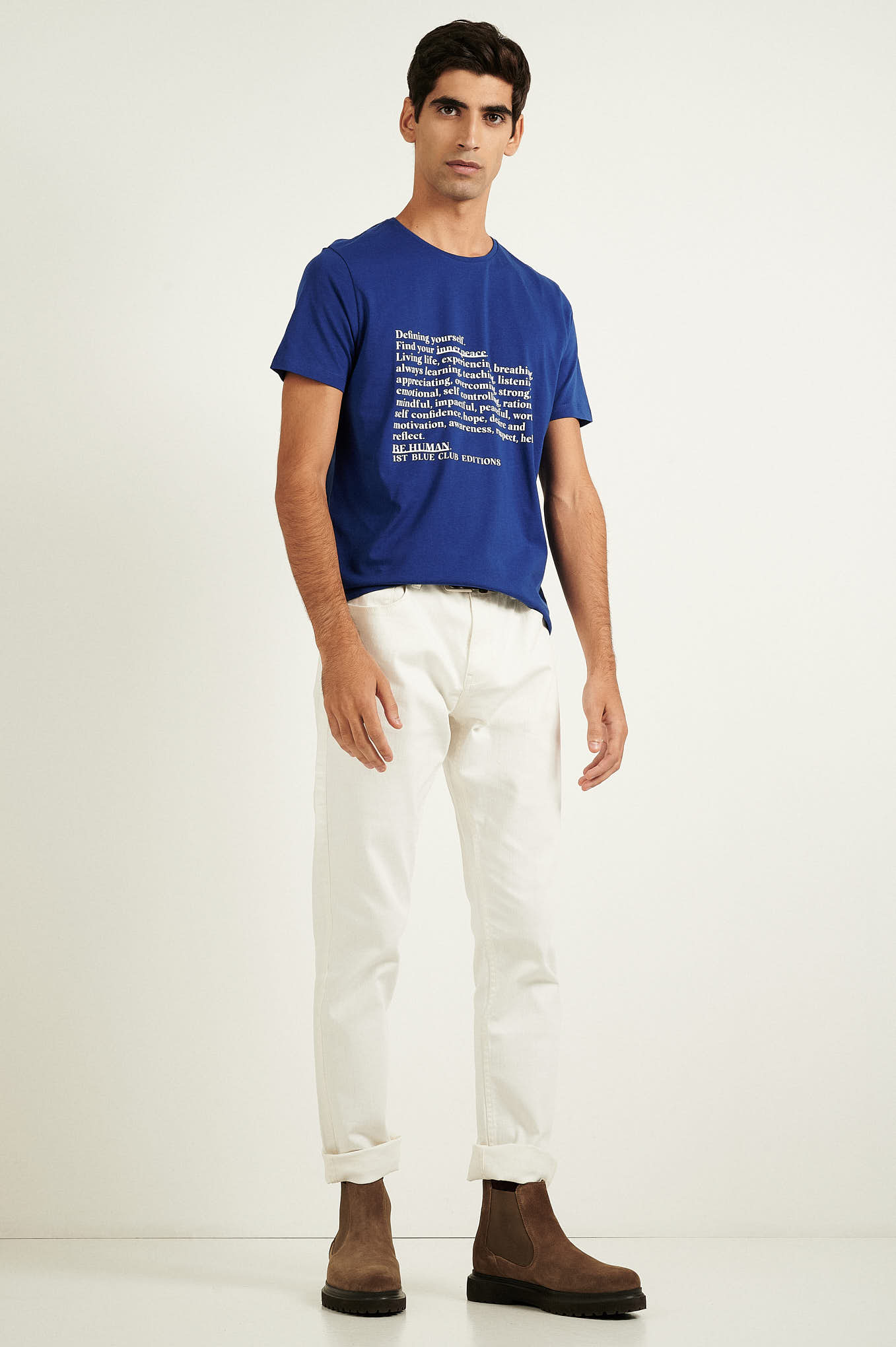 T-Shirt Azul Casual Homem