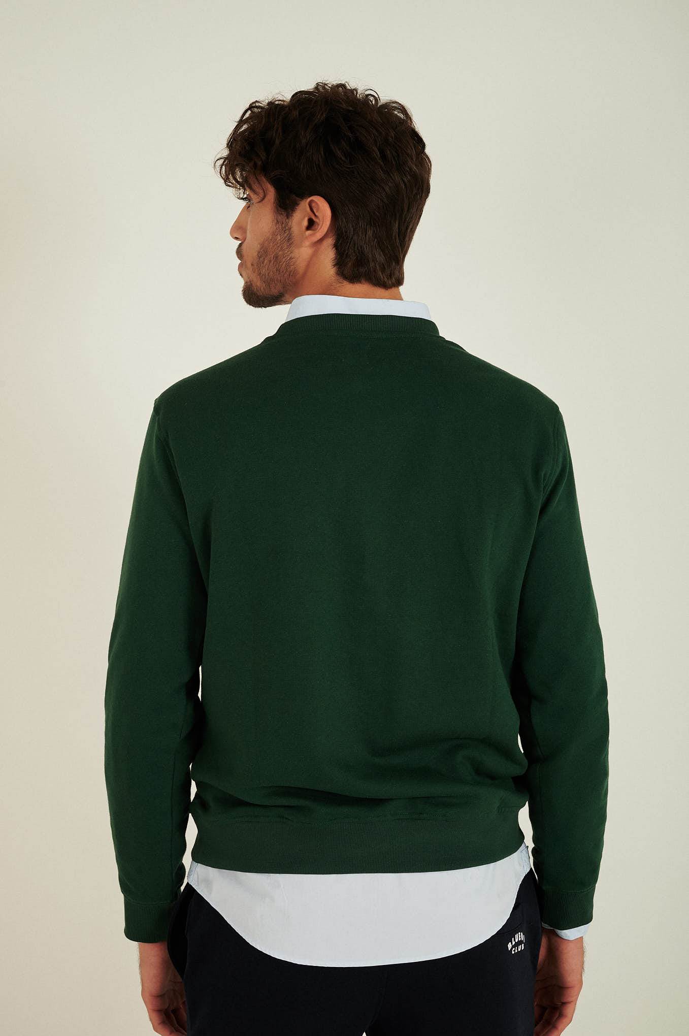 Sweatshirt Verde Casual Homem