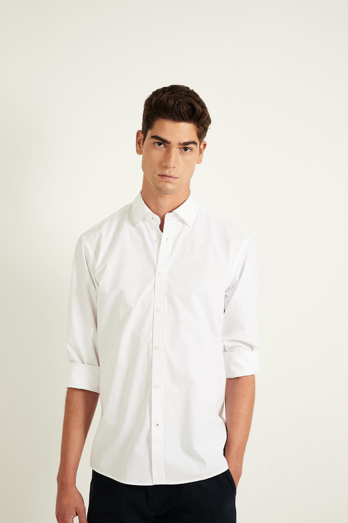 Camisa Desportiva Branco Casual Homem