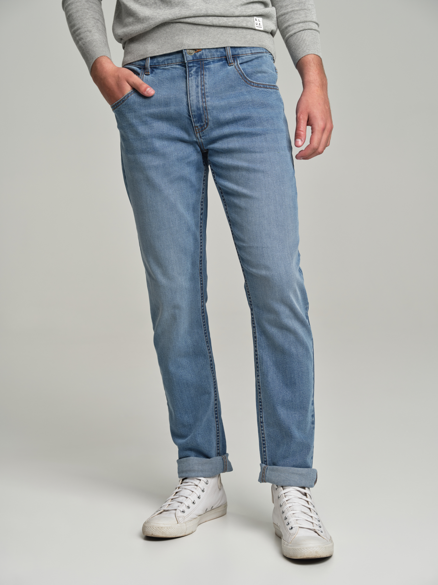 Jeans Medium Blue Casual Man