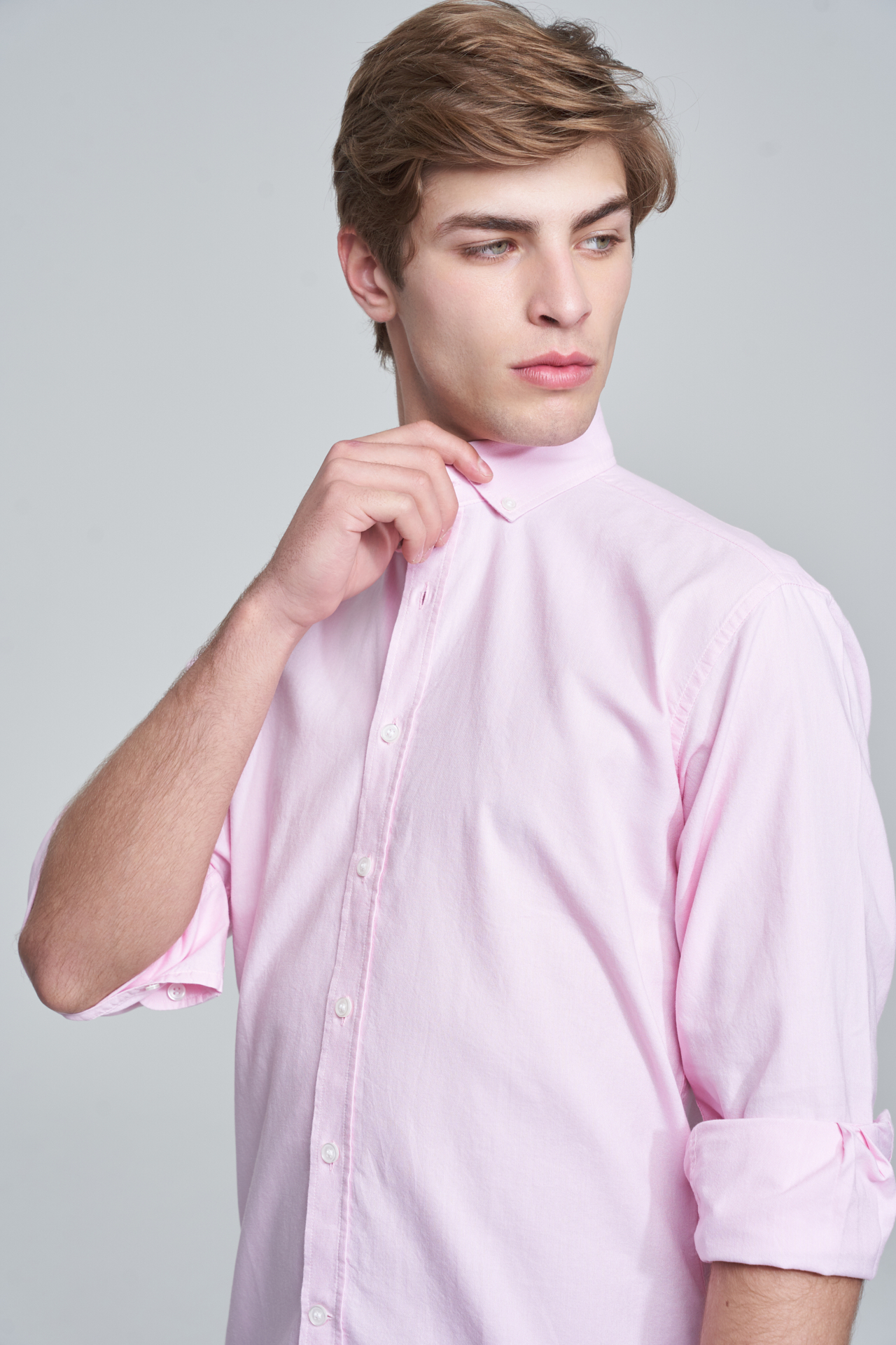 Shirt Sport Light Pink Casual Man