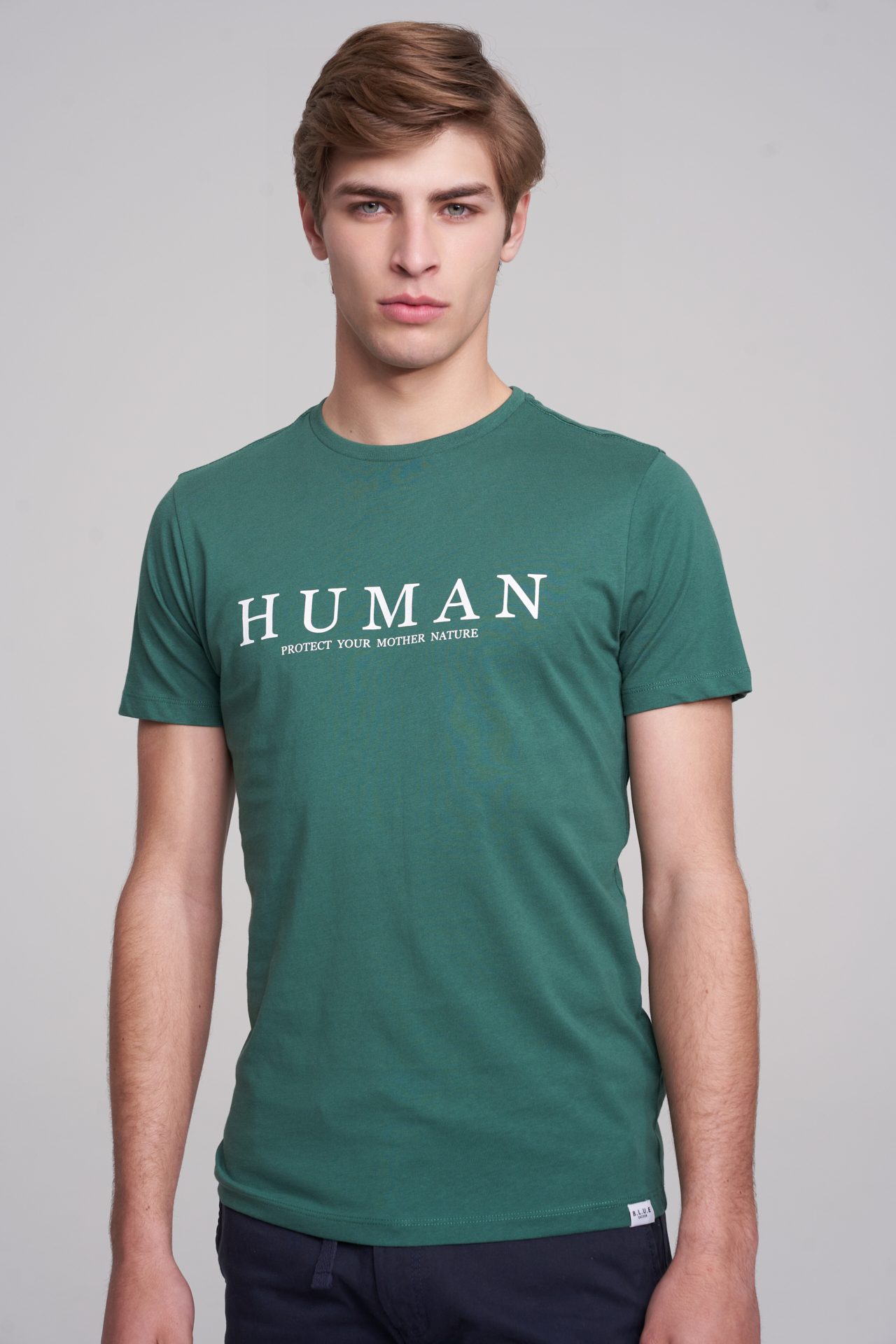 T-Shirt Dark Green Casual Man