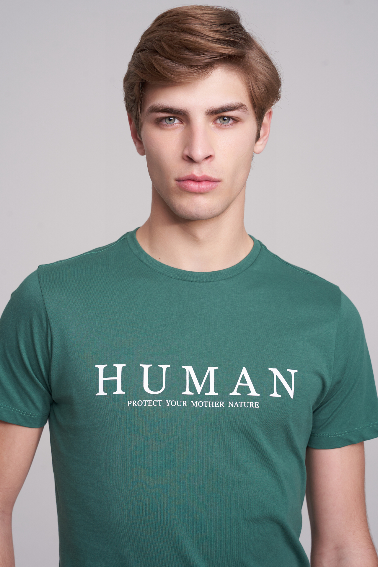 T-Shirt Dark Green Casual Man