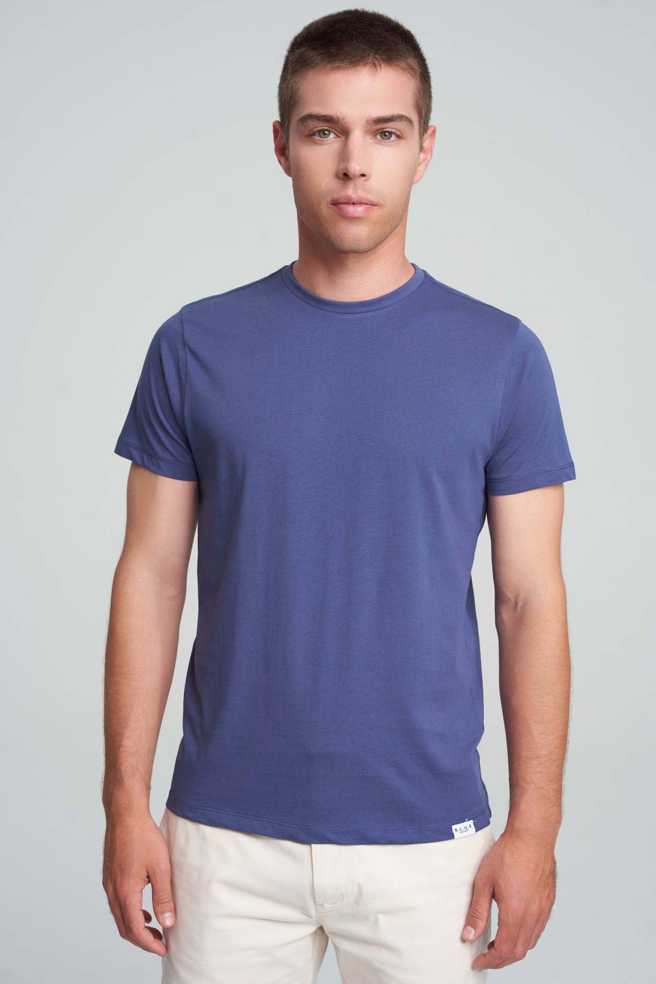 T-Shirt Medium Blue Casual Man