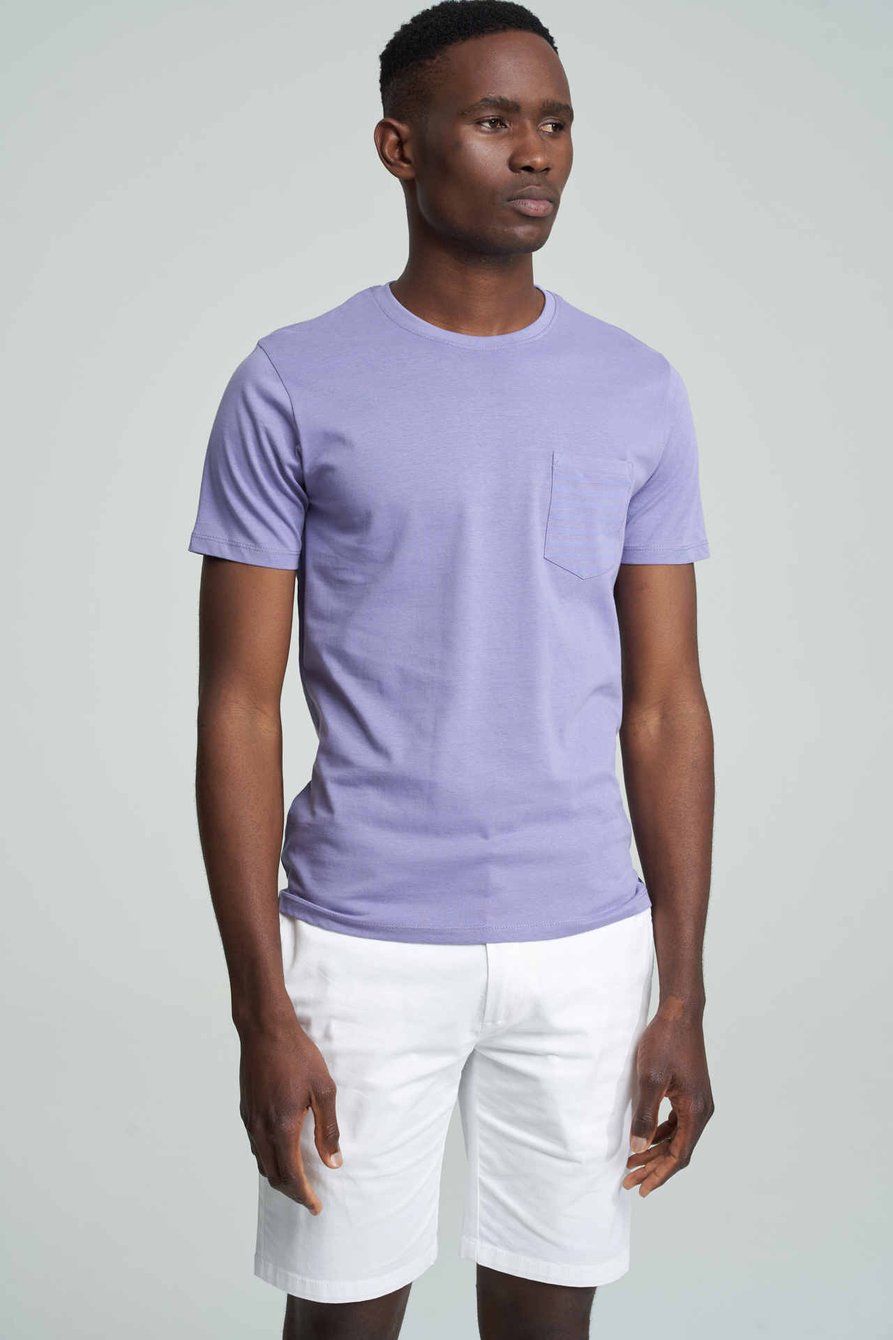 T-Shirt Lilac Casual Man