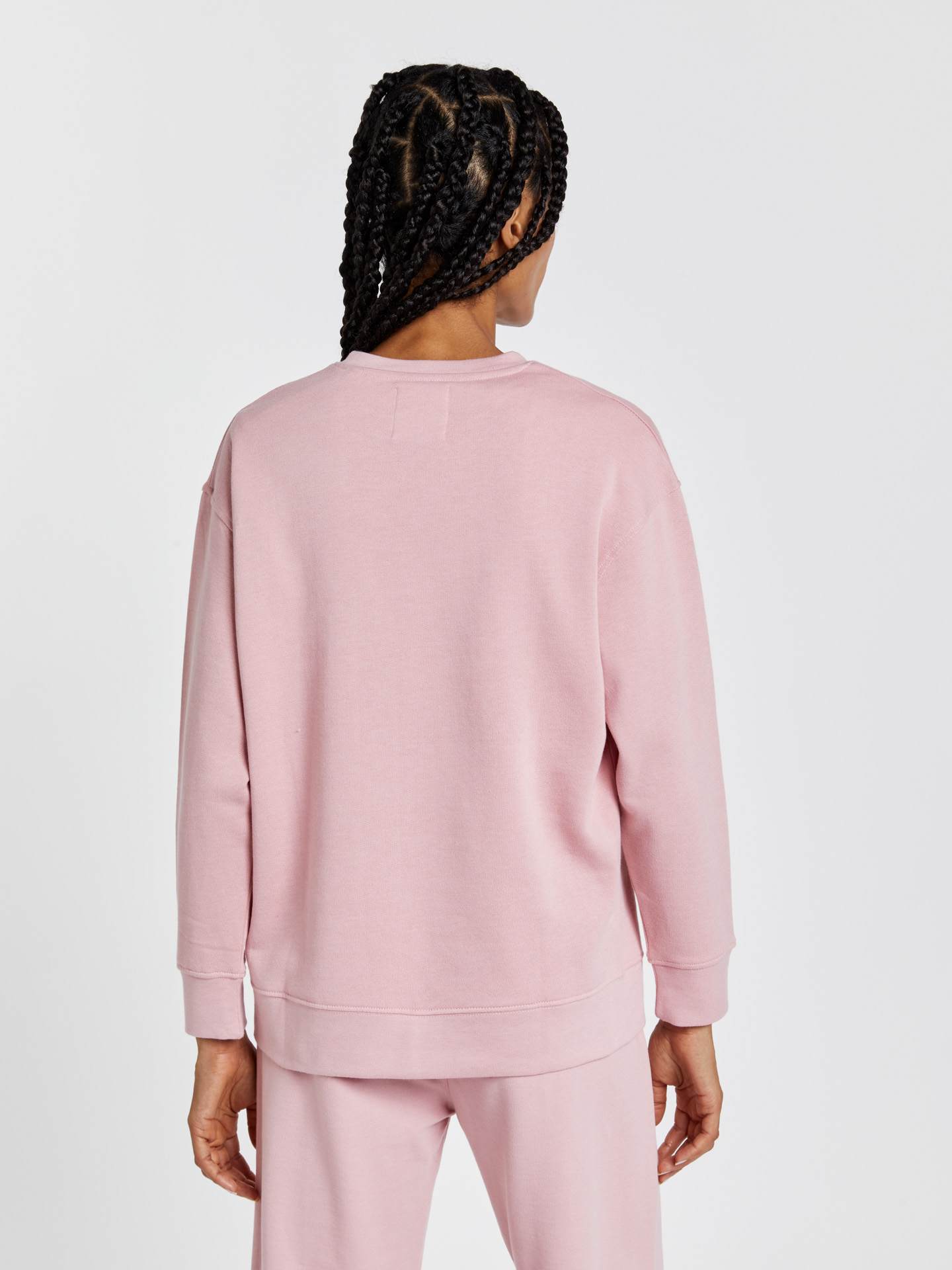 Sweatshirt Light Pink Casual Woman