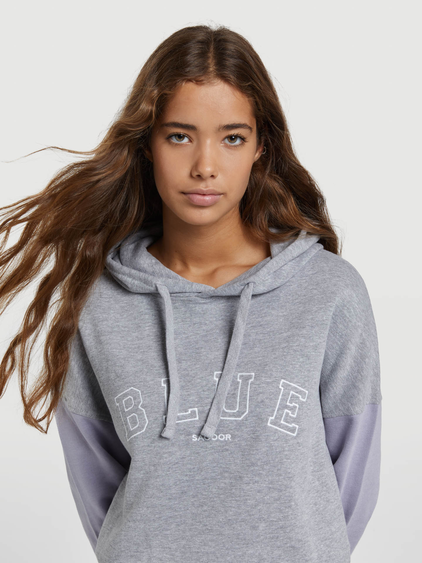 Sweatshirt Mix Grey Casual Woman