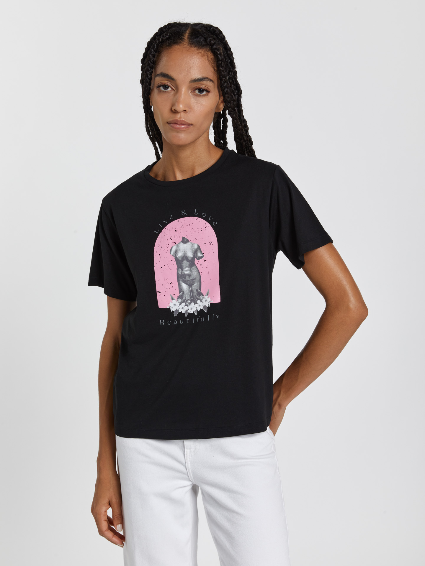 T-Shirt Black Casual Woman