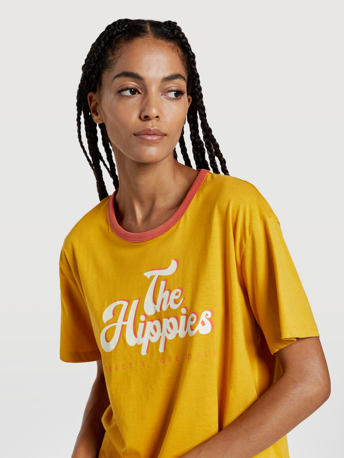 T-Shirt Yellow Casual Woman