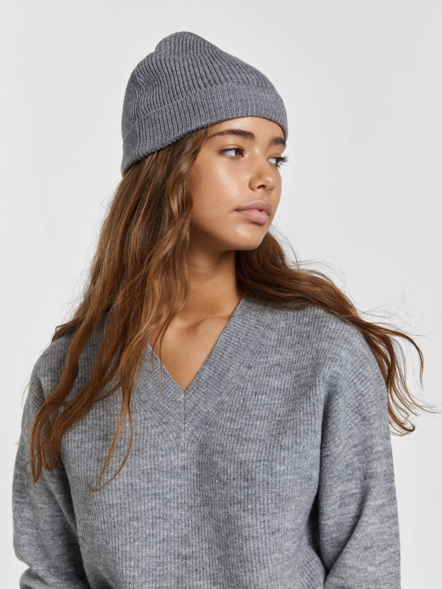 Sweater Mix Grey Casual Woman