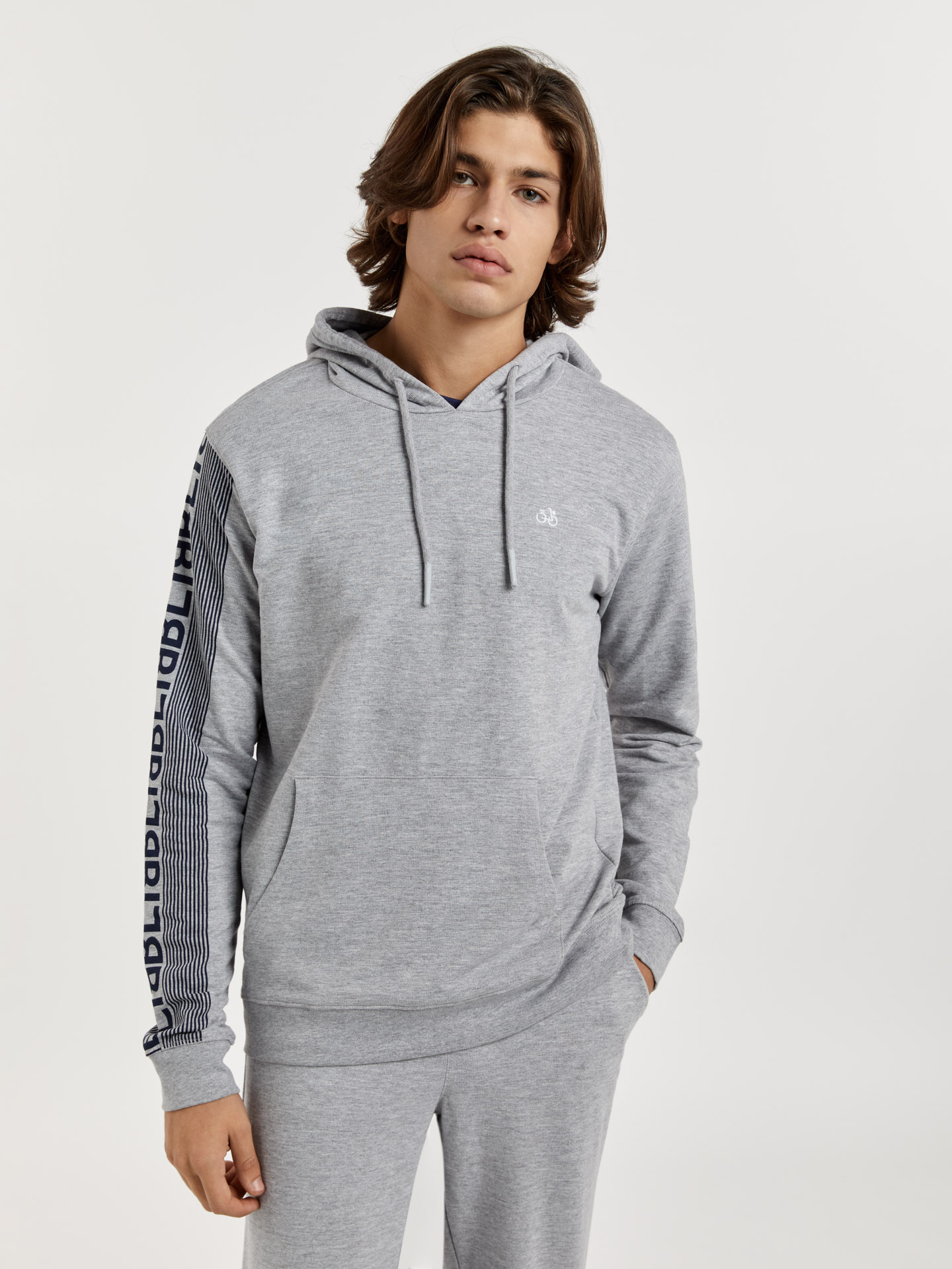 Sweatshirt Mix Grey Casual Man