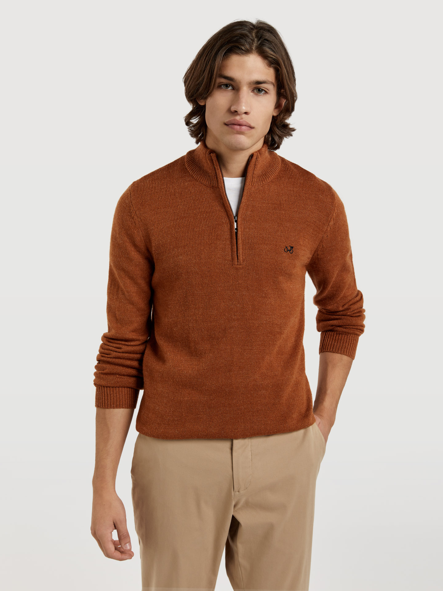 Sweater Orange Casual Man