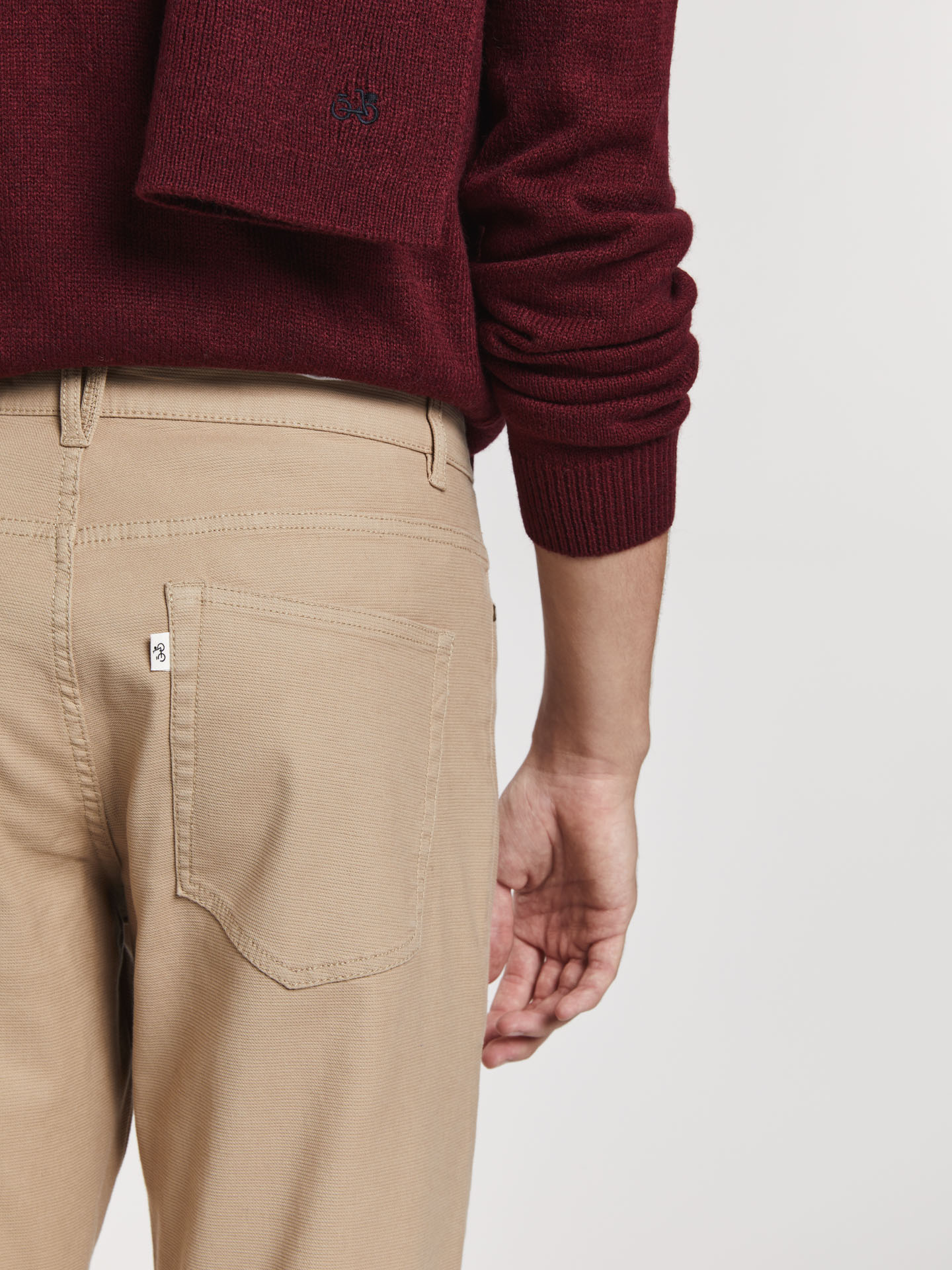 Five Pocket Trousers Beige Casual Man