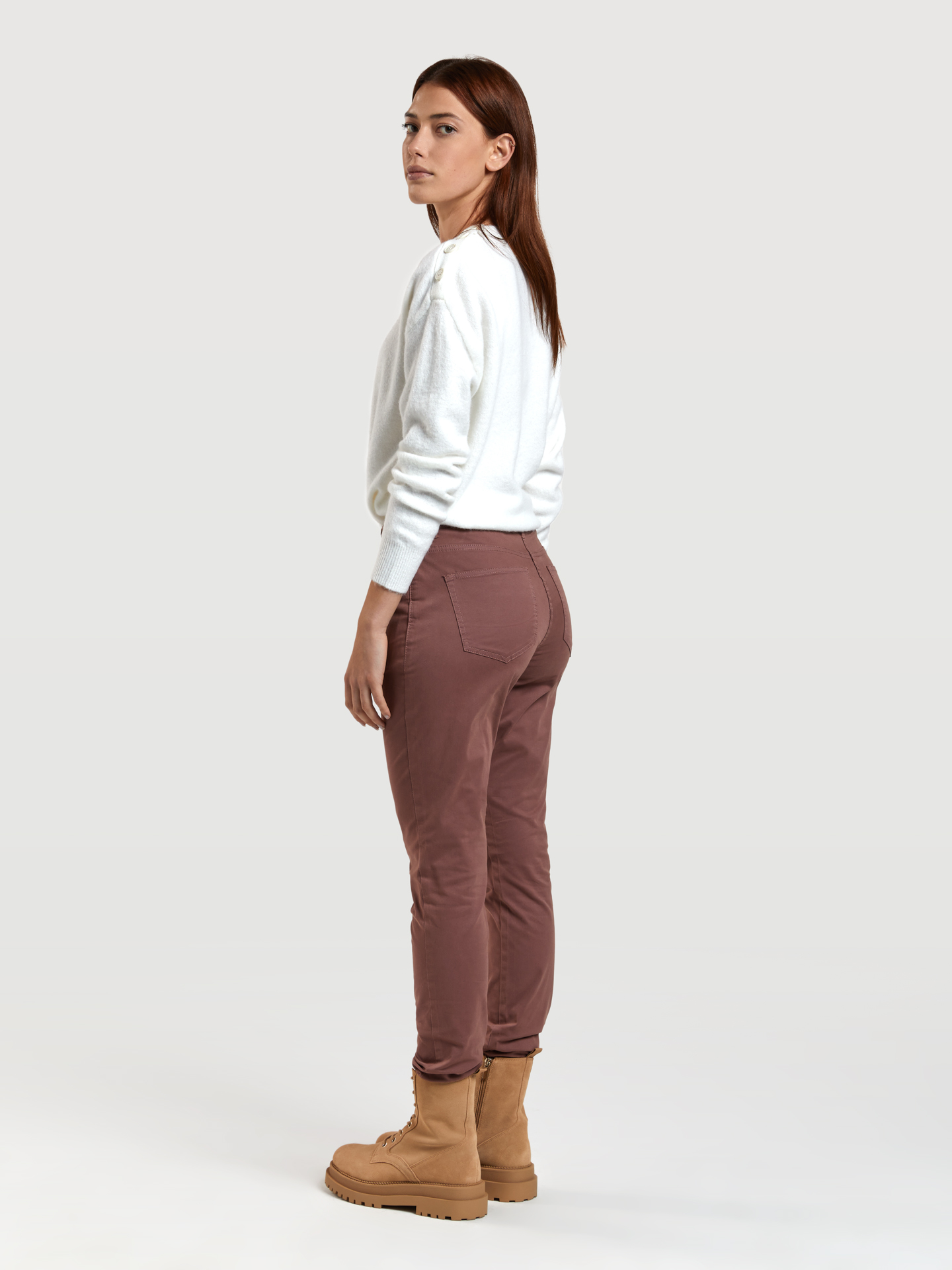Five Pocket Trousers Pink Casual Woman