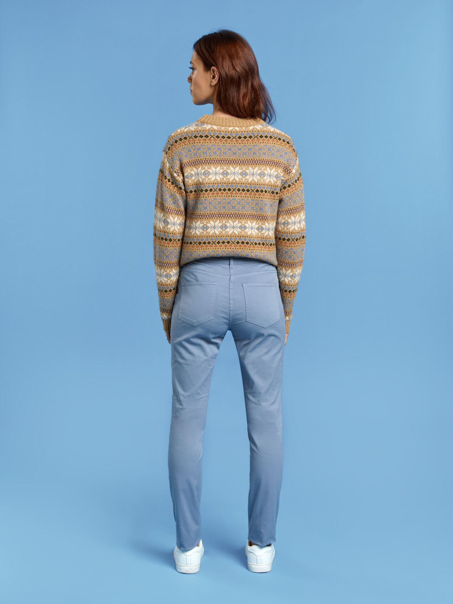 Five Pocket Trousers Medium Blue Casual Woman