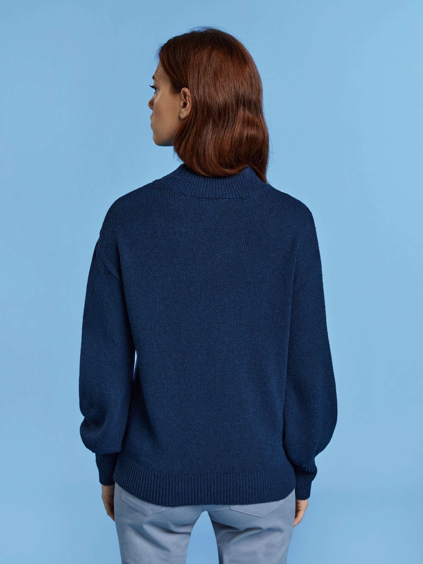 Sweater Dark Blue Casual Woman