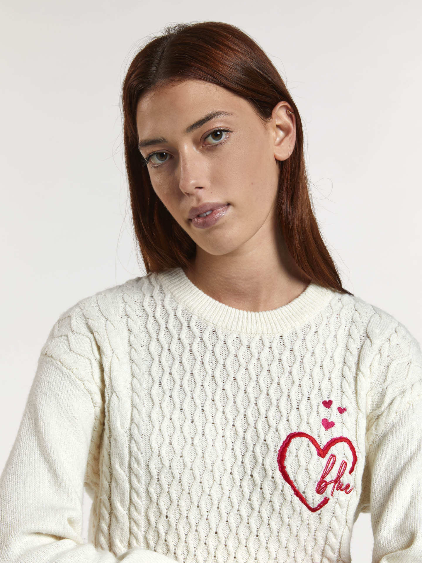 Sweater Ecru Casual Woman