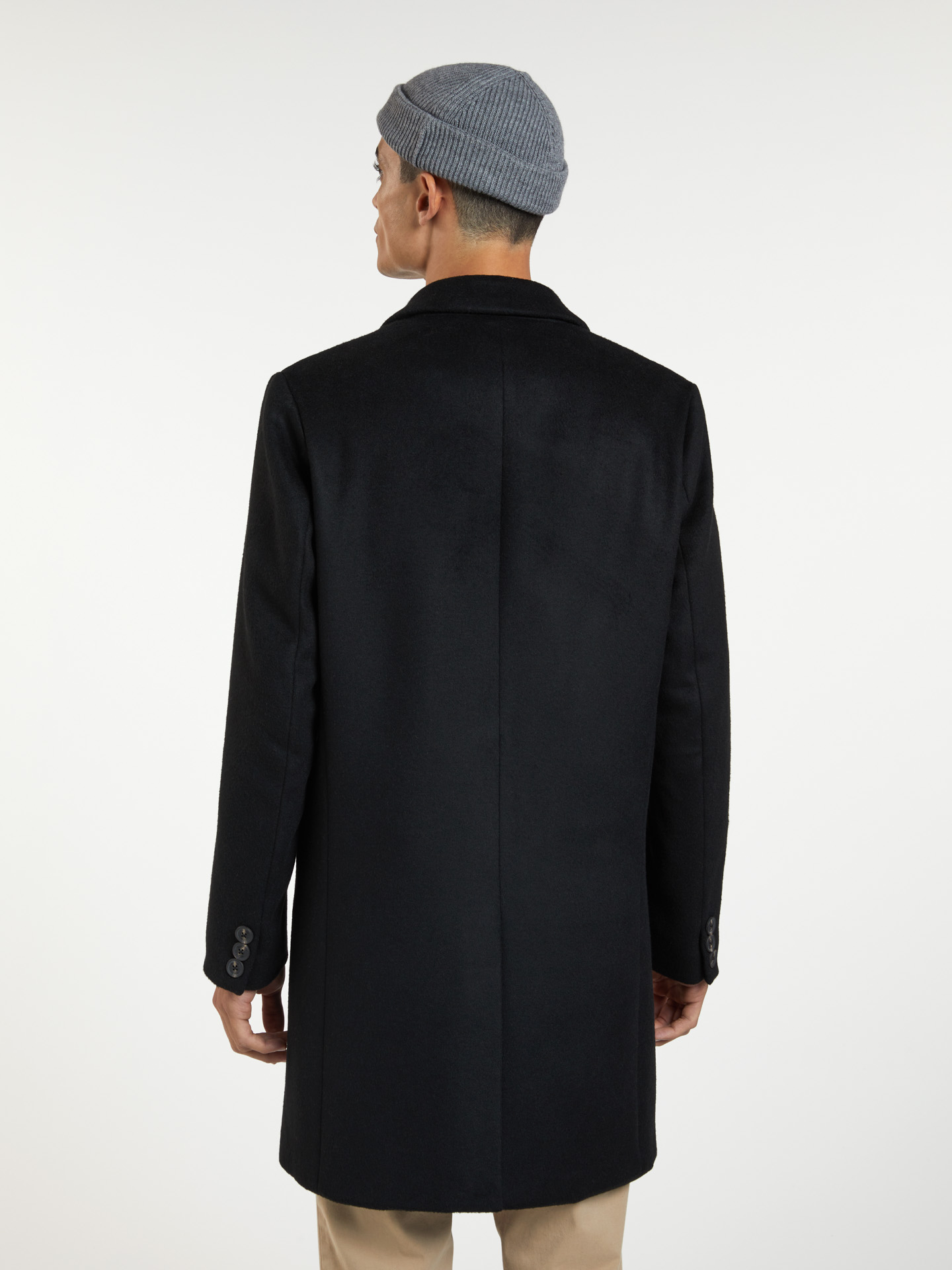 Overcoat Black Casual Man