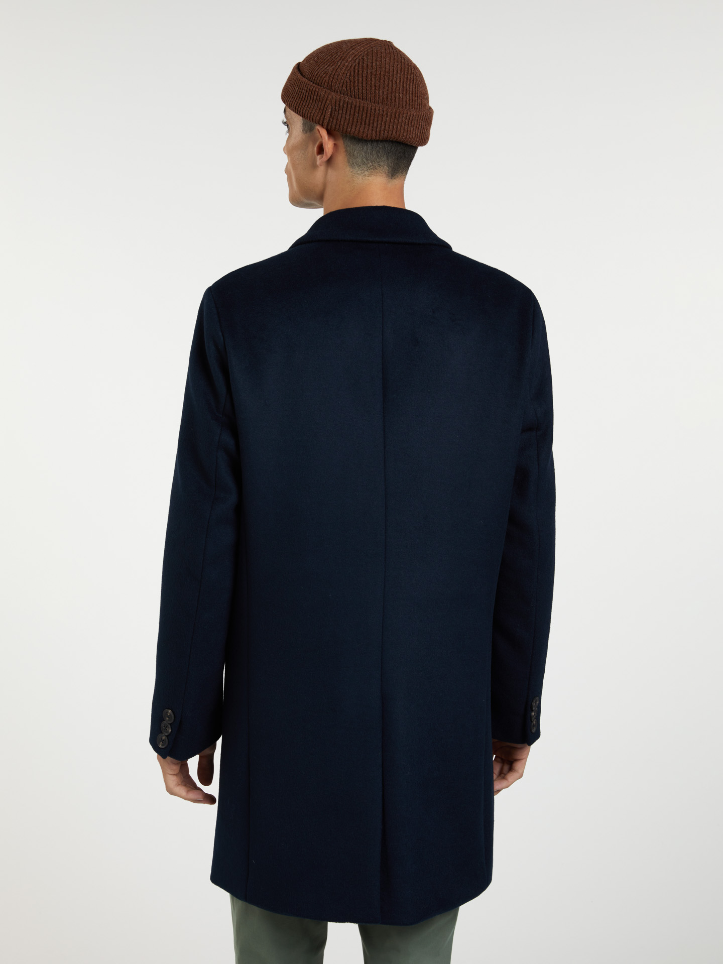 Overcoat Dark Blue Casual Man
