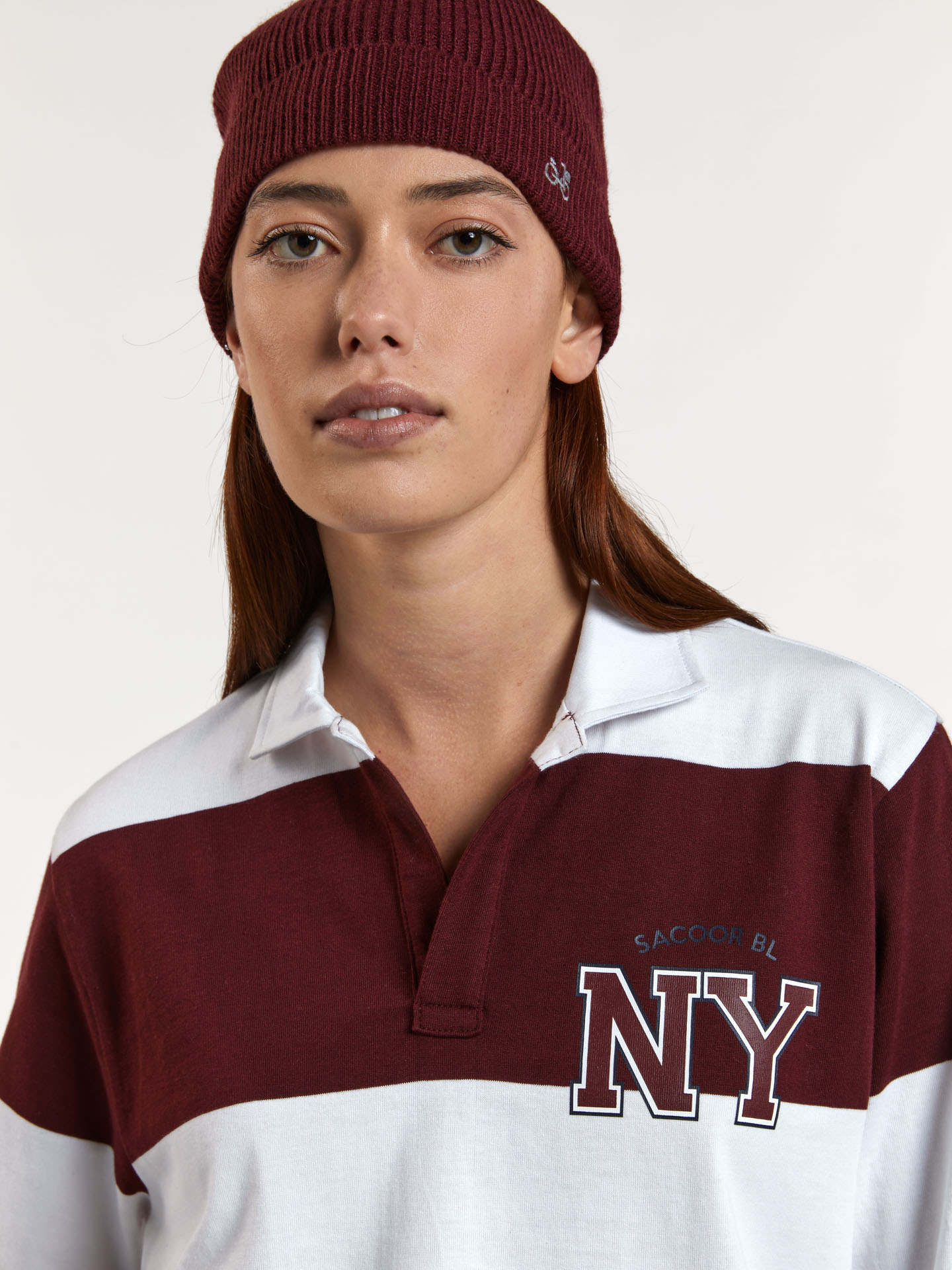 Polo Rugby Bordeaux Casual Mulher