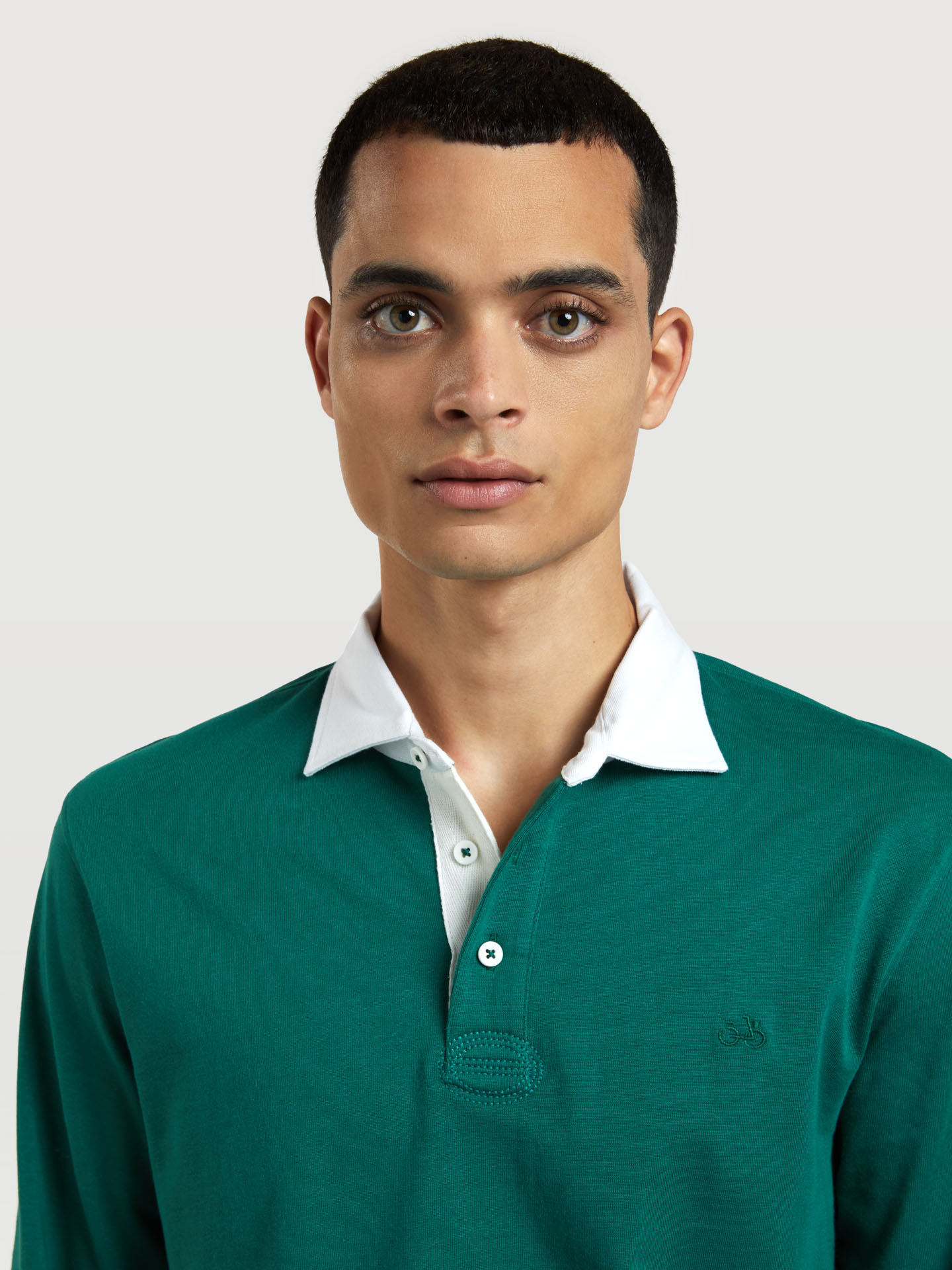 Polo Rugby Verde Casual Homem