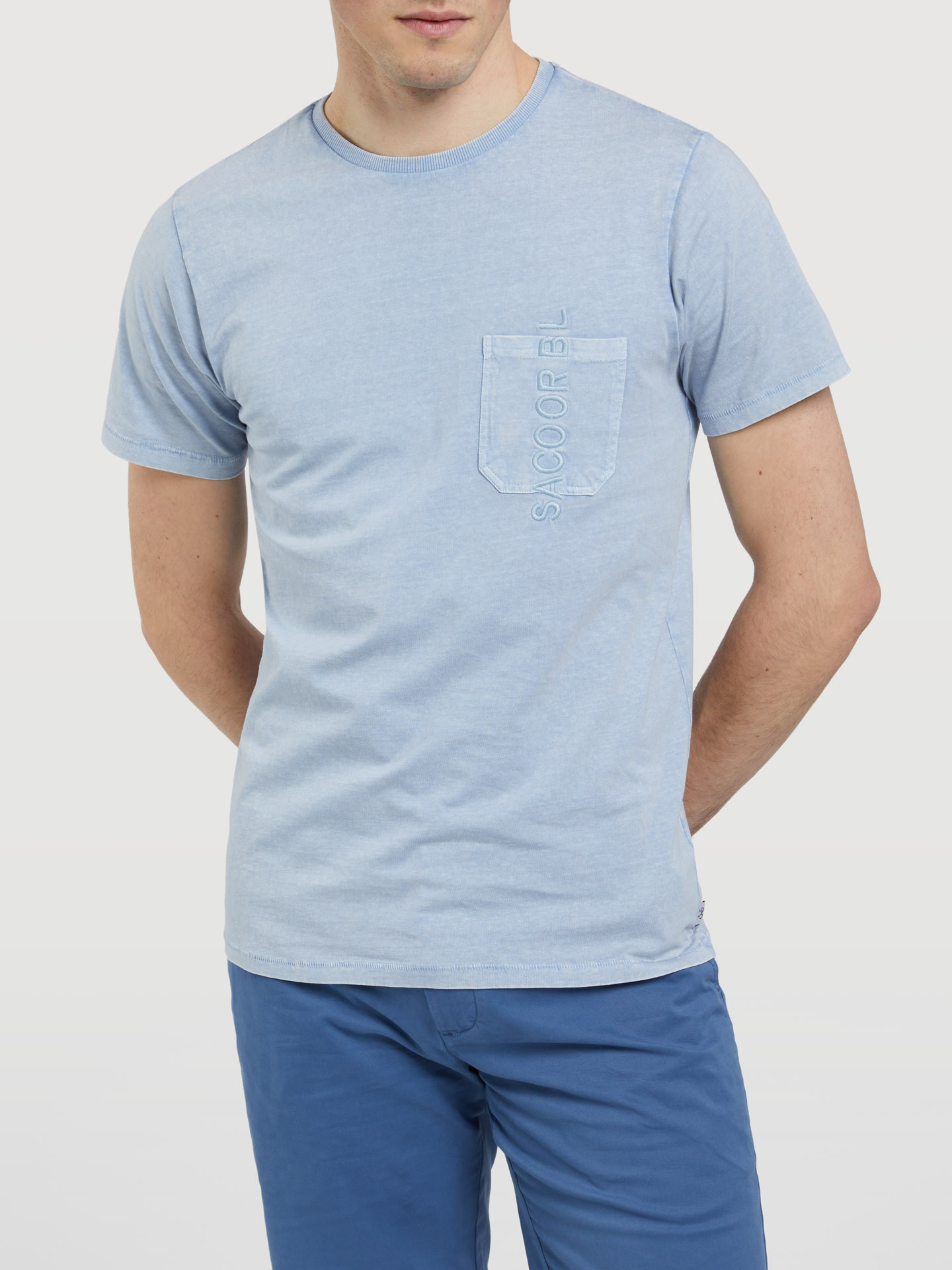 T-Shirt Light Blue Casual Man