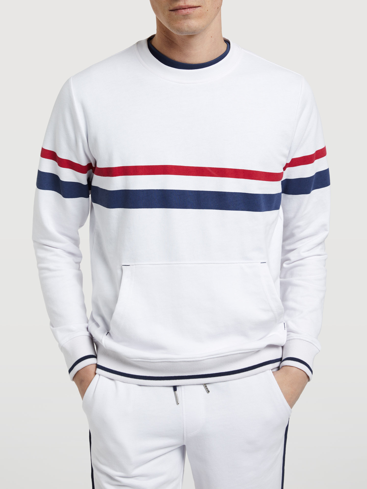 Sweatshirt White Casual Man