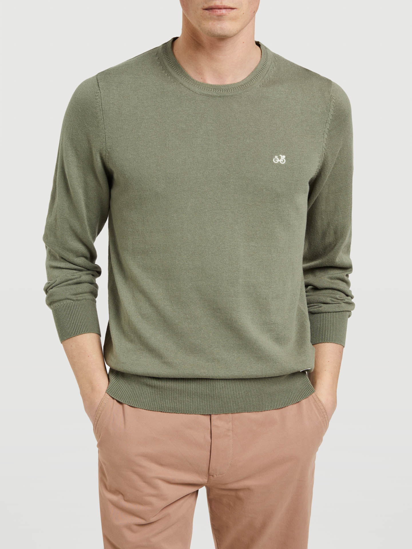 Sweater Olive Green Casual Man
