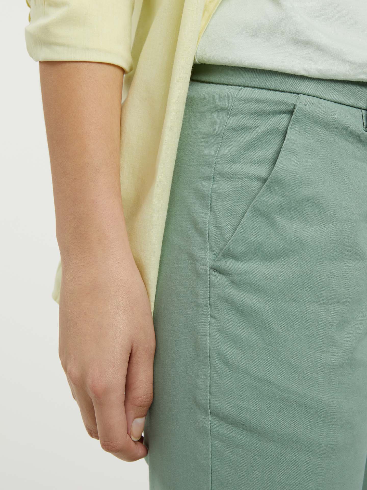 Chino Trousers Olive Green Casual Woman