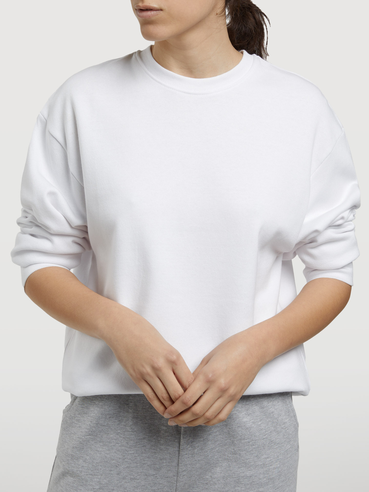 Sweatshirt Branco Casual Mulher