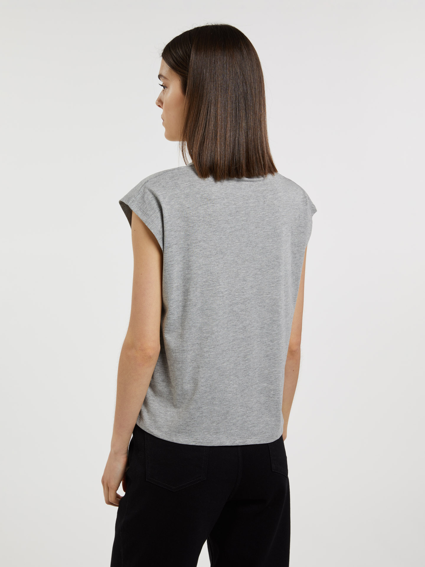 T-Shirt Mix Grey Casual Woman