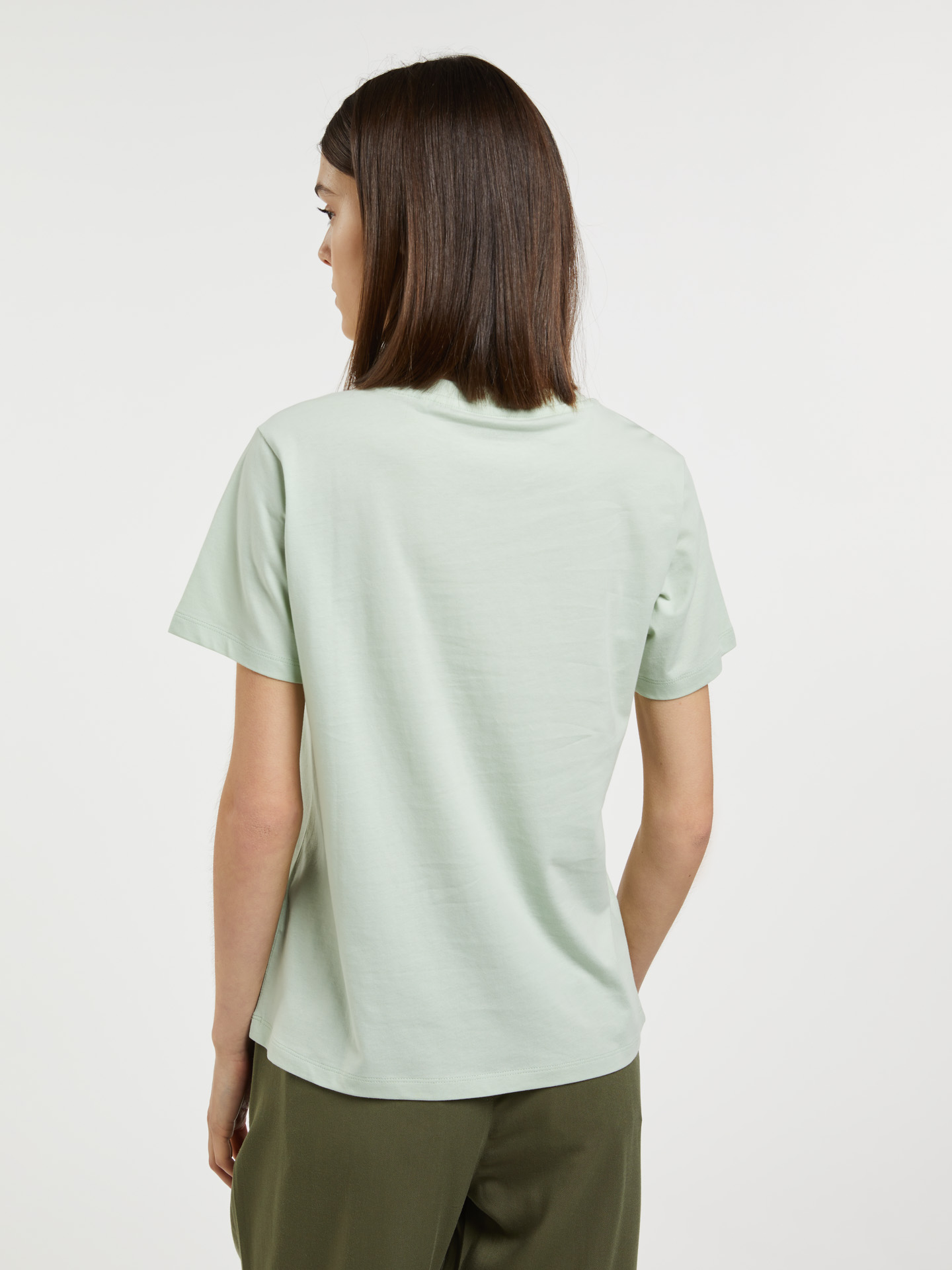T-Shirt Light Green Casual Woman