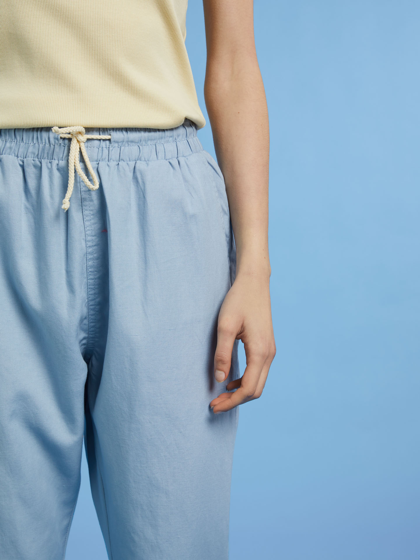 Trousers Light Blue Casual Woman