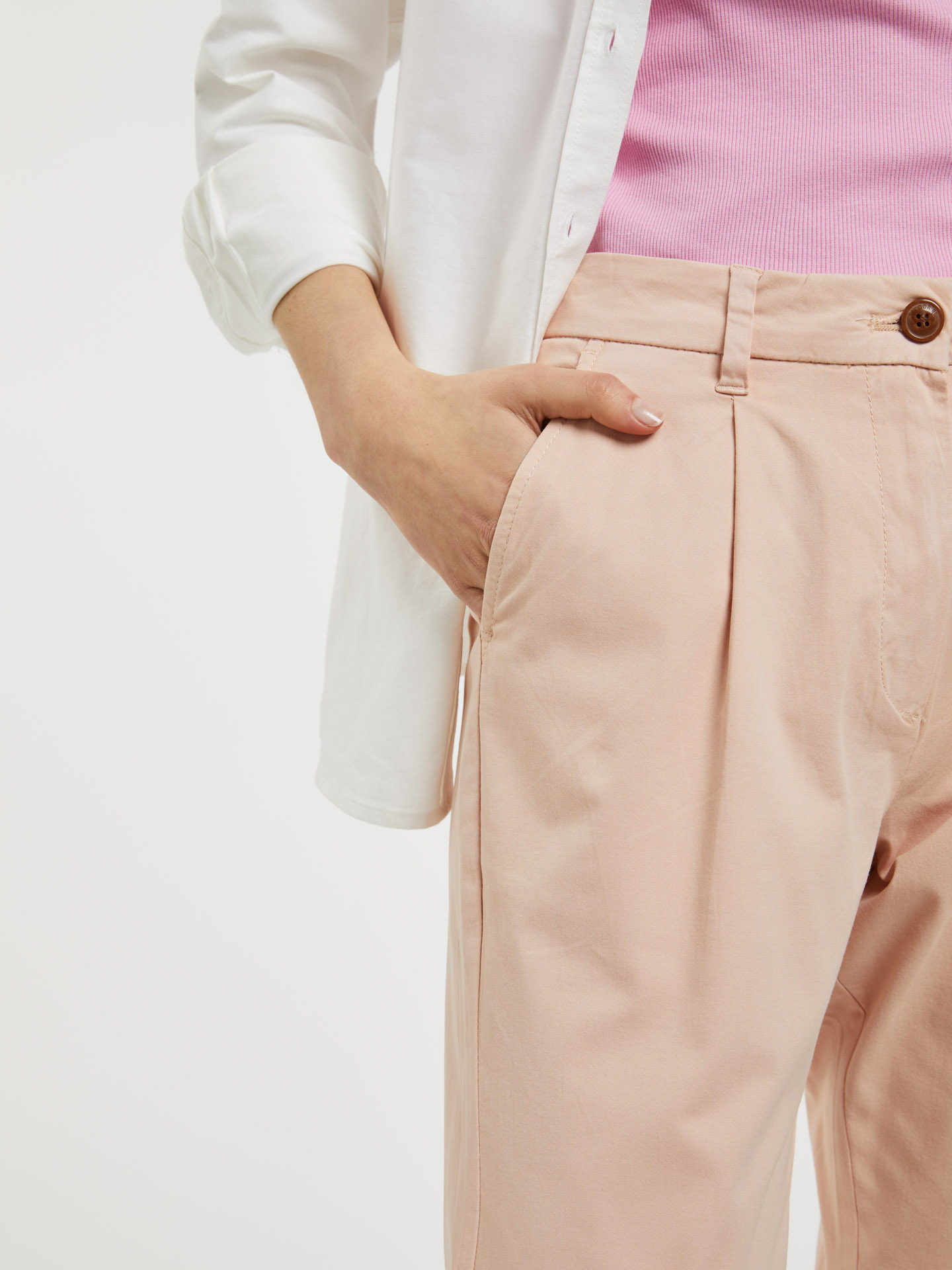 Chino Trousers Light Pink Casual Woman