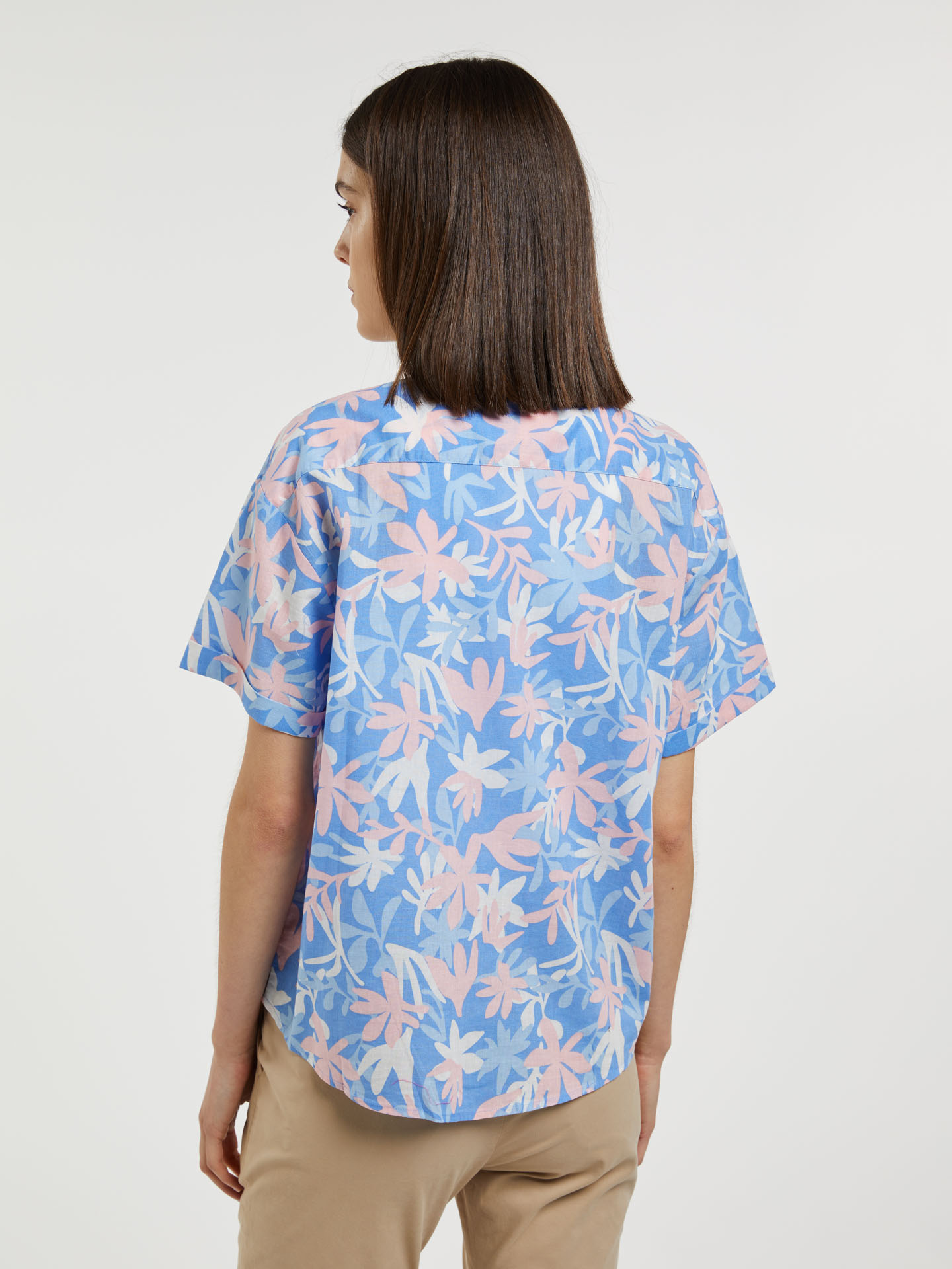 Blouse Blue Casual Woman