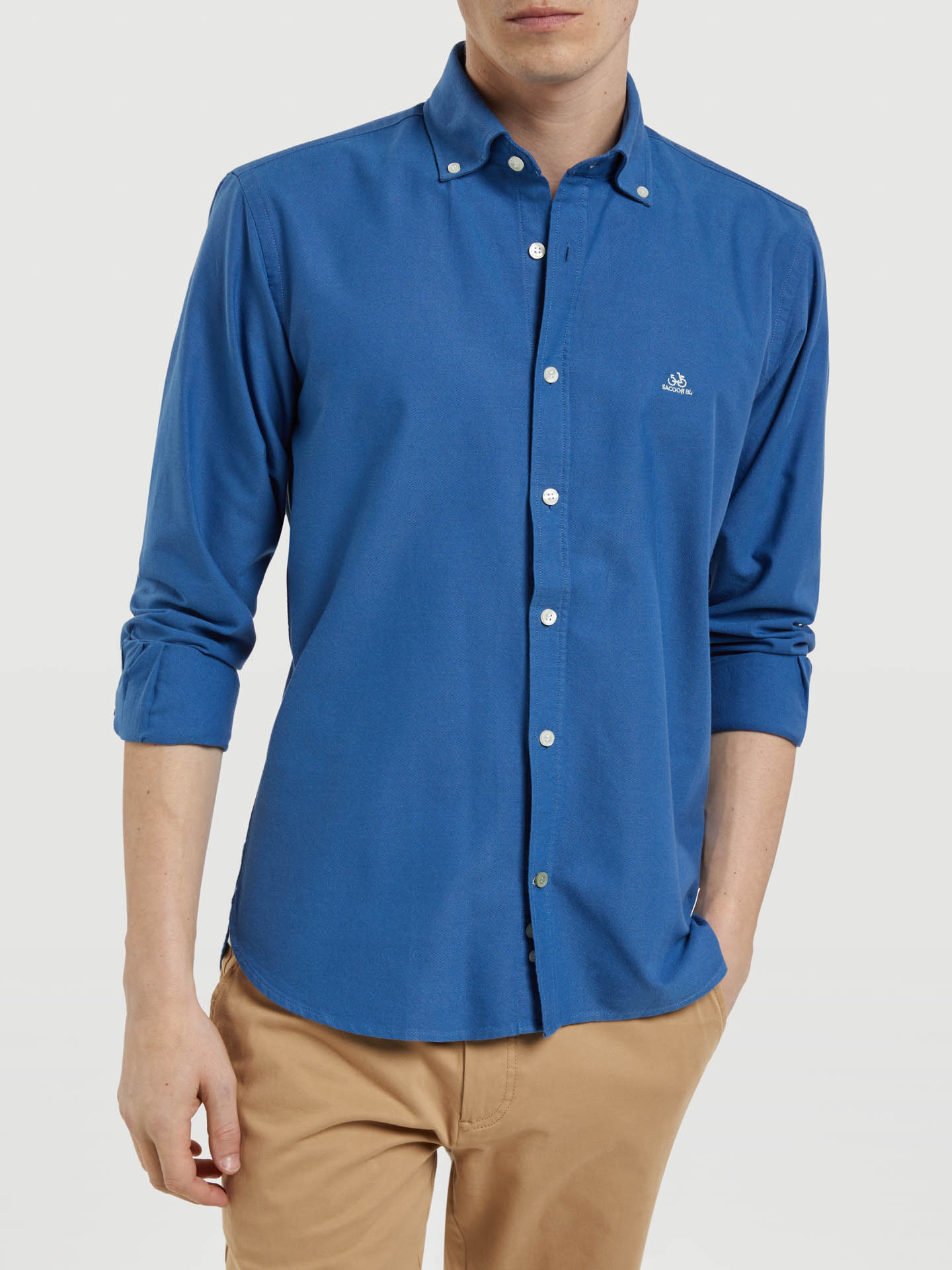 Shirt Sport Blue Casual Man