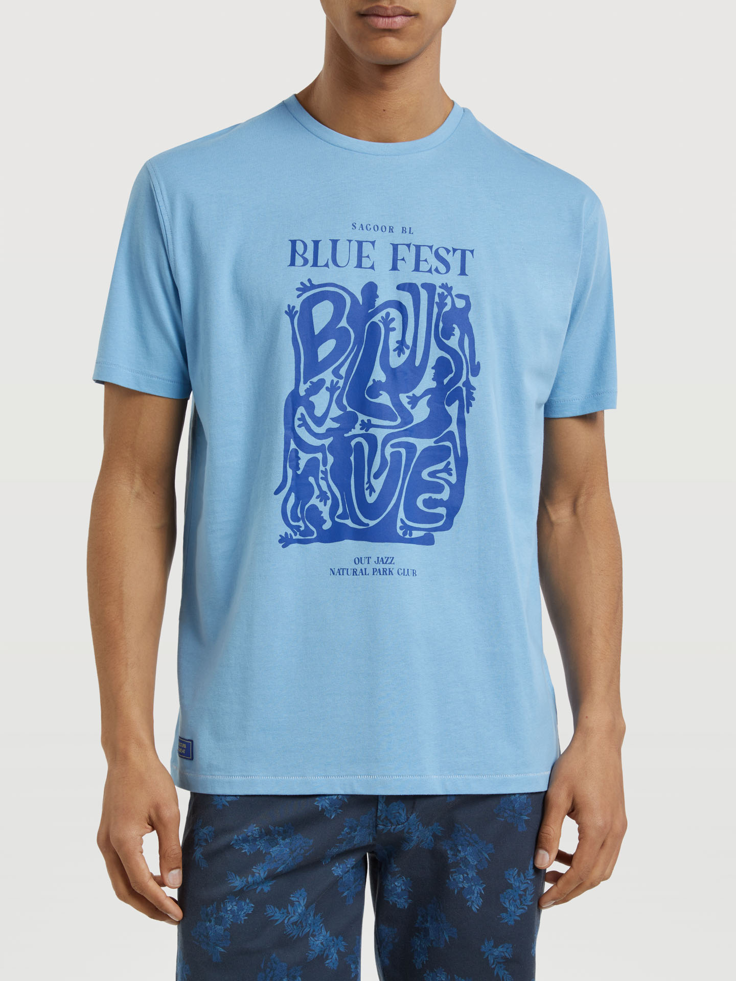 T-Shirt Blue Casual Man