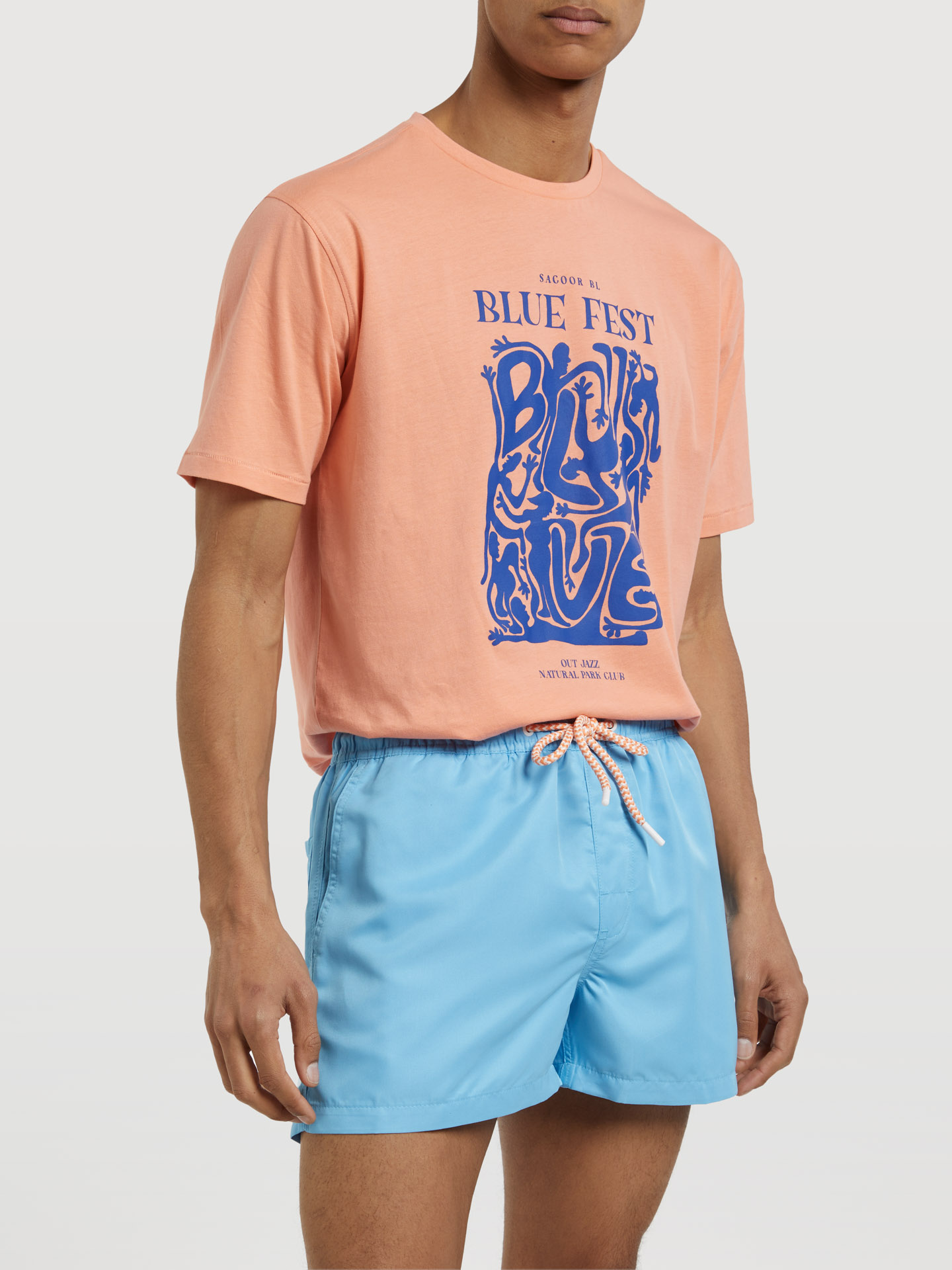 Beachwear Shorts Blue Casual Man