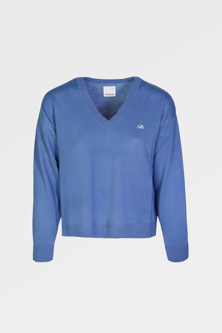 Sweater Medium Blue Casual Woman